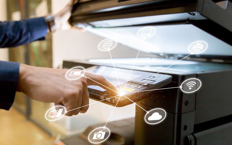 Man using photocopier